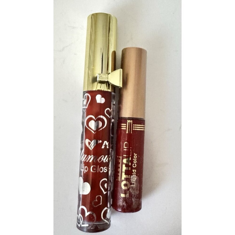 Lot of 2 Lip Glosses Milani Lotta Lip Dare Devil & Amuse Glamour Red New